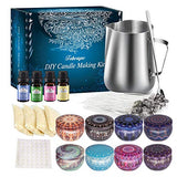 Aibrisk DIY Candle Making Kits Soy Candle Making Kit Supplies Including Candle Make Pouring Pot, Candle Wicks, Wicks Sticker, Candle Wicks Holder, Beeswax, Candles Tins and Spoon