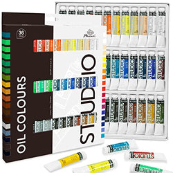 PHOENIX Oil Paint Set 36 Color x12ml / 0.4 Fl Oz Tubes Non-toxic Oil Based Paints for Canvas, Great Value Art Paints for Artists Craft Painting Supplies for Kids, Students & Beginners