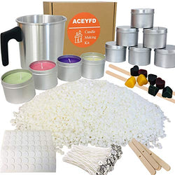 ACEYFD Candles Making Kit Supplies -Easy to Make Colored Candles- DIY Gift Kits Include Candle Pouring Pitcher, 2.2 LBs Soy Wax, Centering Devices, Tins, Wicks, Wicks Sticker & Stir Rod