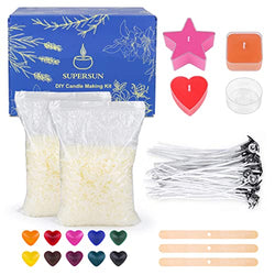 2lb Soy Wax Candle Making Kit with 3 Center Devices, 50 Wicks, 10 Dyes, and 4 Tea Light Candle Molds