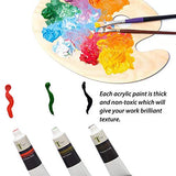 Tavolozza Acrylic Paint Set of 24 Colors/Tubes 22 milliliter with Storage Box, Perfect for Canvas, Wood, Ceramic, Fabric. Non Toxic Vibrant Colors