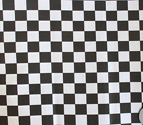 Polycotton Fabric Printed CHECKERED BLACK & WHITE / 60" Wide / Sold by the Yard