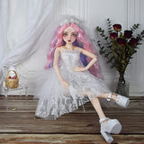 Yutotue 60cm BJD Doll 1/3 SD Dolls 24 Inch 18 Ball Jointed Female Girl Dolls, with Full Set Clothes Shoes Wig Makeup Openable Head, Best DIY Toys Gift (Nina)