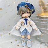niannyyhouse Ob11 Blue Sea Galaxy Suit Hat Cape Shirt Shorts 1/12 BJD Doll 4.3 inches (11 cm) Body Clothes