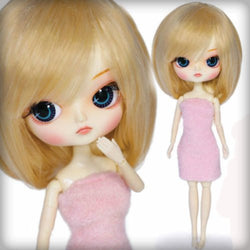 Pullip Jun Planning My Select Customize Dal Frara Basic Blonde Doll Limited Edition 10-1/2" Articulated in Pink Terry Dress