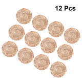 TOYANDONA 12pcs Mini Doll Straw Hat Natural Straw Miniature Doll Hats Hand Knitting Straw Caps DIY Crafts for Dollhouse Fairy Garden Accessories 3 inch