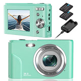 Digital Camera, NEZINI 2 Charging Mode Mini Kids Camera, Full HD 1080P 36MP 2.4 Inch LCD Vlogging Camera for Kids, 16X Zoom Compact Pocket Camera Point and Shoot Camera for Kids (Light Green)