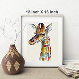 Colorful Giraffe Diamond Painting Kits, Cute Animal Paint with Diamond by Number Kits 5D Full Drill Round Rhinestone Embroidery Cross Stitch Home Wall Décor 12X16 inch