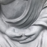 Kante A141006-80021 Lightweight Sitting Meditating Buddha Zen Indoor Outdoor Statue, 25.6 Inch Tall, Gray Concrete