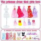 Baby Doll Clothes and Accessories - 101 Pcs Girl Dolls,5 Wedding Gowns 5 Fashion Dresses 10 Pairs Shoes for 11.5 inch Doll Girls Gift Age 5 6 7 8 9 10