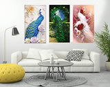 TOCARE Large Diamond Painting Kits for Adults Kids 40x60CM Lucky Bird Full Drill Embroidery Dotz Wall Art Decor Presents for Your Family,White Peacock