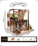 Kisoy Romantic and Cute Dollhouse Miniature DIY House Kit Creative Room Perfect DIY Gift for Friends, Lovers and Families (Time Cafe) Plus Dust Proof Cover