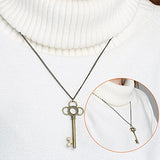 Naler Large Antique Bronze Vintage Skeleton Mixed Key Charms Necklace Pendant for DIY Jewelry