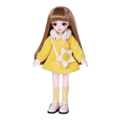 MLyzhe Child BJD Doll Toys 10 inch Students Series Joint Body Hair Including Clothes Suit Shoes Accessories,A