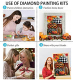 Pumpkin Diamond Art Painting Kits for Adults - Fall Full Drill Diamond Dots Paintings for Beginners, Round 5D Paint with Diamonds Pictures Gem Art Painting Kits DIY Adult Crafts Kits 12x16inch