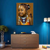 SKRYUIE 5D Full Drill Diamond Painting Smiling Little African Girl by Number Kits, Paint with Diamonds Arts Embroidery DIY Craft Set Arts Decorations (12x16 inch)