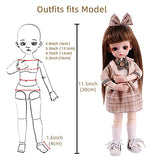 UCanaan 1/6 BJD Dolls Clothes Set for 11.5In-12In Fashion Jointed Dolls 30cm Poseable Dolls-Lulin