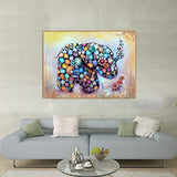 YY lin 5d Diamond Painting Full Drill Cute Animal Painting Cross Stitch Full Drill Crystal Rhinestone Embroidery Pictures Arts Craft for Home Wall Decor Gift 40x30 (Elephant)