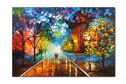 Diathou 100% Hand-Painted Landscape Oil Painting Large Canvas Abstract Art Works Home Wall Decoration Living Room Bedroom Corridor Office Wall Decoration Oil Painting 24x36 Inches