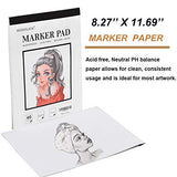 Marker Paper Sketchbook, Bleedproof Art Marker Pad, (8.27 X 11.69) Inch, White, 40 Sheets