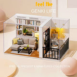Spilay DIY Dollhouse Miniature with Wooden Furniture,Handmade Home Craft Mini Model Kit with Cover & LED,1:32 3D Creative Doll House Toy for Adult Teenager Gift (QT005)
