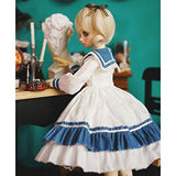 HMANE BJD Clothes 1/4, Navy Style White Dress for 1/4 BJD Dolls (No Doll)