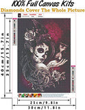 DIY 5D Diamond Painting Halloween by Number Kits Full Drills for Adults,Round Drill Cross Crystal Rhinestone Pictures Arts Craft for Home Wall Decor Gift.(Horror Girl-1/30X40cm/11.8X15.7inch)