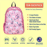 Wildkin 15 Inch Kids Backpack for Boys & Girls, 600-Denier Polyester Backpack for Kids, Features Padded Back & Adjustable Strap, Perfect Size for School & Travel Backpacks (Magical Unicorns)