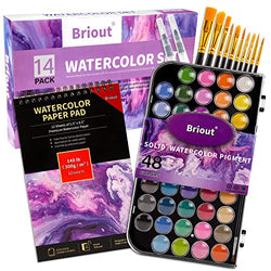 Emooqi Watercolor Brush Pens, 48 Color Watercolor Pen set with 20