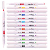 Nature Bamboo Shaped Water-based Twin Tip Color Markers Pen with (Pack of 12)
