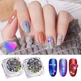 Nail Art Glitter Heart Sequins - 3D Laser Holographic Acrylic Heart Nail Design Accessories Iridescent Nail Glitter Flakes Decorations for Make Up Body Face Hair Eye Decor Butterflies Shaped - 10g