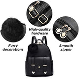 Girls Fashion Backpack Mini Backpack Purse for Women Teenage Girls Purses PU Leather Pompom Backpack Shoulder Bag Gold Pink