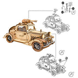 Rolife Build Your Own 3D Wooden Assembly Puzzle Wood Craft Kit Model, Gifts Kids Adults(Vintage Car)