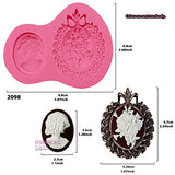 Funshowcase Cameo with Picture Frame Silicone Mold for Sugarcraft, Resin Epoxy, Polymer Clay