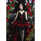 HMANE BJD Dolls Clothes Black Rose Wedding Dress for 1/3 BJD Dolls, Doll Costume Wedding Dress Outfit (No Doll)