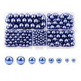 PandaHall Elite Blue Glass Pearl Round Beads 4mm 6mm 8mm 10mm Various Size Mix Lot Box Set with