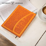 VICTORIA'S JOURNALS Magnet Journal, Carving Vintage Notebook Faux Leather Hard Cover Personal Diary Lined Pages Ribbon Bookmark, 8'' x 5.7''