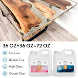 Nicpro 72OZ Crystal Clear Epoxy Resin Kit + 2 PCS Upgrade Crystal Clear UV Resin 200g