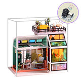 WYD Art DIY House 3D Puzzle Creative Dollhouse Hand-Assembled Stained Glass House Micro Landscape Model Decoration