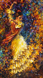 Flamenco Dancer Painting Dance Canvas Art By Afremov Studio - Flamenco And Fire