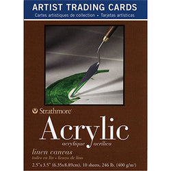 Strathmore Paper 105-905 400 Series Trading Cards Linen Canvas, 10 Sheets, Natural White