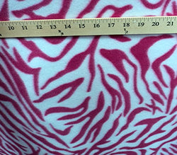 Polar Fleece Fabric Prints Animal PrintDark Pink White Zebra/60 Wide/Sold by the Yard N-024