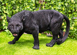 Ebros Gift Grand Scale Realistic Black Panther Cougar Prowling Statue 31" Long Wildlife Black Jaguar Ghost Forest Hunter Sculpture Home Garden Decorative Accent