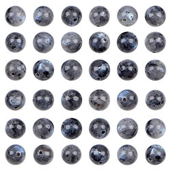 Bymitel 210pcs Natural Crystal Beads Stone Gemstone Round Energy Healing Loose Beads with Stretch Cord for Jewelry Making Bracelets Anklets (Larvikite Labradorite, 4mm 210pcs)