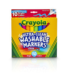 Crayola Ultraclean Broadline Bright Markers (10 Count)