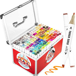 KINSPORY 160PC Alcohol Marker Pens, Double-Head Coloring Drawing Art Markers Pens for Adults Kids, Aluminium Suitcase