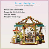 WYD Garden Coffee DIY Assembled Model Toy Creative 3D Birthday Gift Home Collection Wooden Miniature Dollhouse Kit