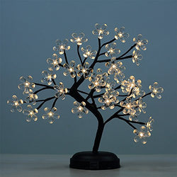 Lightshare 18-inch Crystal Flower LED Bonsai Tree, Warm White, 36 LED Lights, Clear Flower, Battery