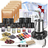 Complete Candle Making Kit with Wax Melter,Candle Making Supplies,DIY Arts&Crafts Kits Gift for Kids,Beginners,Adults,Including 500w Electronic Stove,Wicks,Wax,Rich Scents,Dyes,Melting Pot,Candle tins