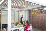 SORARA Outdoor Louvered Pergola 10' × 10' Aluminum White Outdoor Deck Garden Patio Gazebo with Adjustable Roof